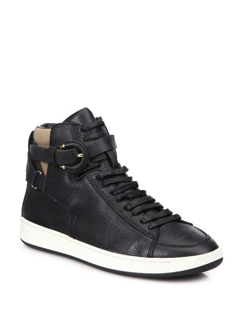 burberry high top sneakers black with gold stripe|burberry high top sneakers women.